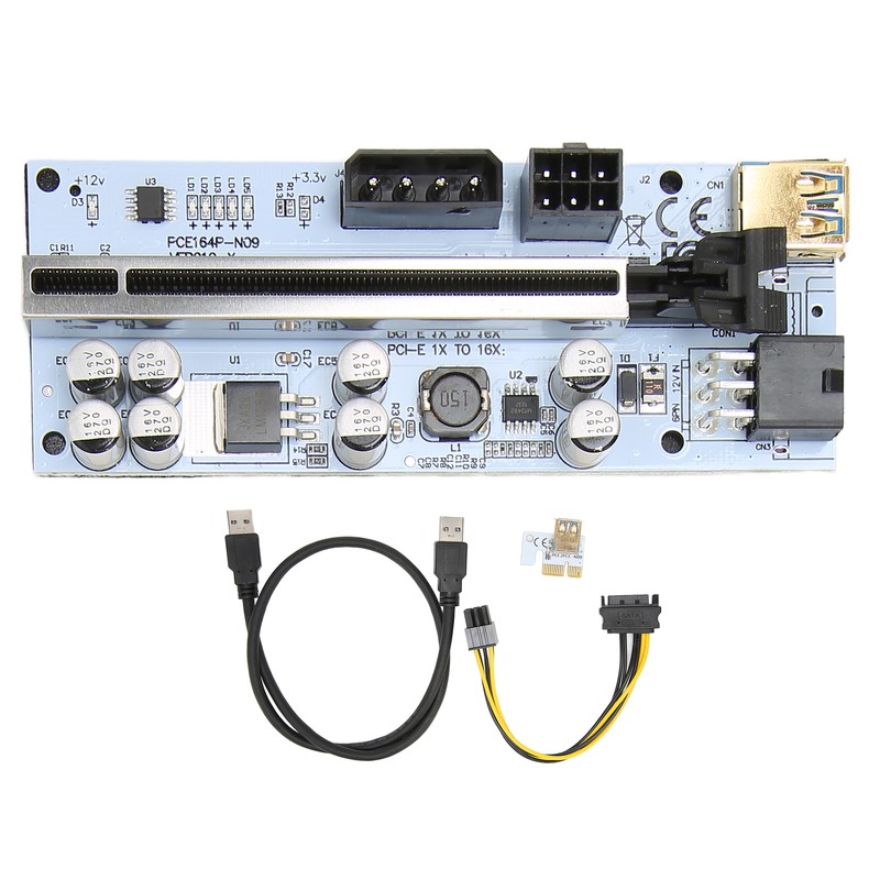 PCIE Riser Card 8 Firm Capacitors Strong Anti Interference GPU