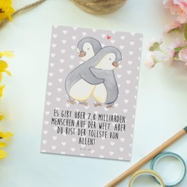 Mr. & Mrs. Panda Postcard Penguins Cuddle - Gift, Postcards, Love, Wife, Marriage, Valentine's Day, Boyfriend, Gift for Girlfriend
