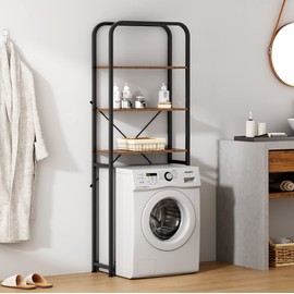 soges 3-Tier Bathroom Storage Rack, Freestanding Over The Toilet Storage Rack, Space Saver Bathroom Organizer, Wooden Bathroom Toilet Rack