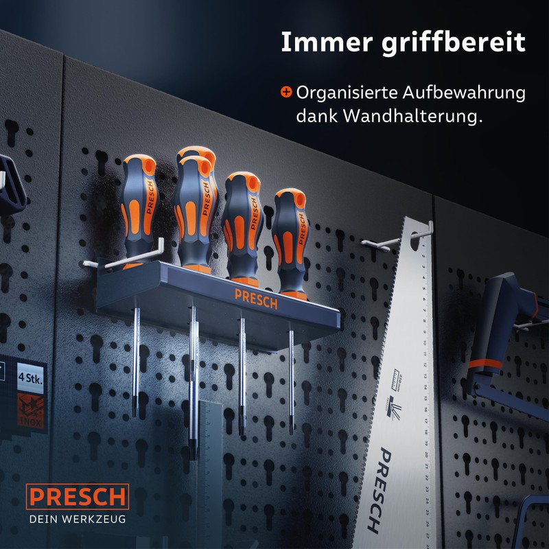 Presch Screwdriver Set TX 6 Pieces with Wall Mount –