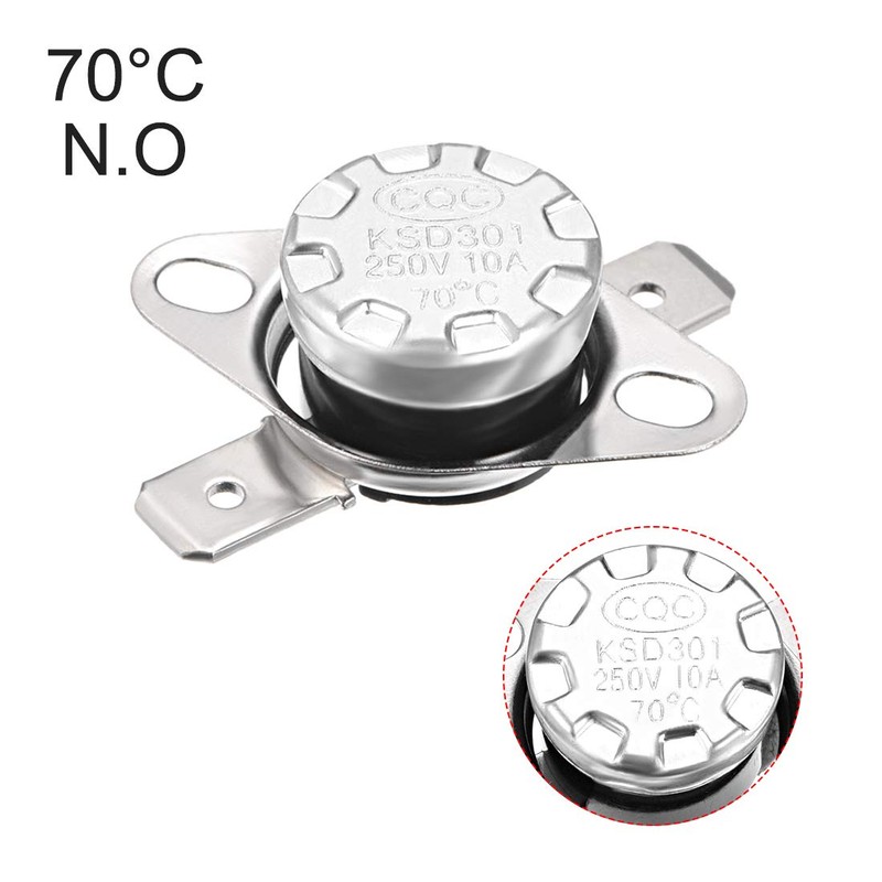 uxcell KSD301 Thermostat 70°C/158°F 10A Normally Open N.O Adjust Snap