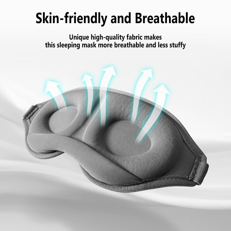 Geiomoo 3D Eye Mask, Soft Comfortable Blackout Sleep Cover with