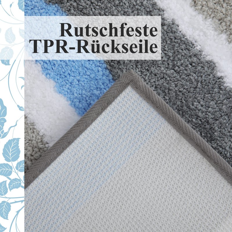 Homaxy Non-Slip Bathroom Rug Soft High-Pile Microfibre Bath Mat Absorbent