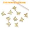 RODAKY 10PCS Gold Butterfly Nail Art Charms 3D Alloy Shiny