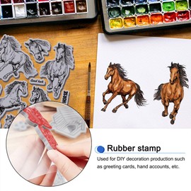 GLOBLELAND Horse Cling Rubber Stamp 8.7"x7" Realistic Horse EVA Stamps Embossing Stamp Seal Rubber Stamps for DIY Scrapbooking and Card Making Paper Craft Decor