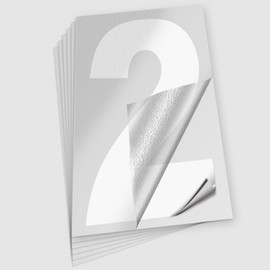 iSYFIX Reflective Vinyl Number 2 (Two) Stickers - 6 Pack 8 inch Self Adhesive - Premium Decal Die Cut & Pre-Spaced for Mailbox, Signs, Door, Cars, Trucks, Home, Business, Address Number, In & Outdoor