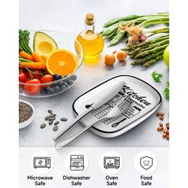 MBRUH Funny Large Spoon Rest for Stove Top, Ceramic Spoon Holder for Kitchen Counter Cooking Utensil Rest, Measurement Conversion Chart Farmhouse Kitchen Decor and Accessories for Cooking Lovers