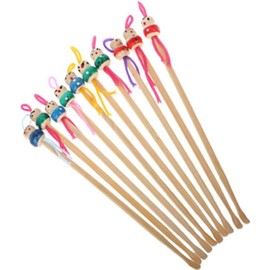 10 Pcs Bamboo Ear Cleaner Ear Picker with Cute Doll Decor, for Adult Children Ear Care, Ear Wax Remover Cleaning Tool