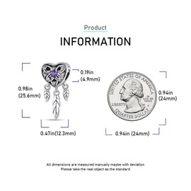 BEEUVIP Leaf Tricolor Love Dream catcher Charm 925 Sterling Silver Bead for Charm Bracelets and Necklaces, Birthday Mothers Day Jewelry Gifts Women