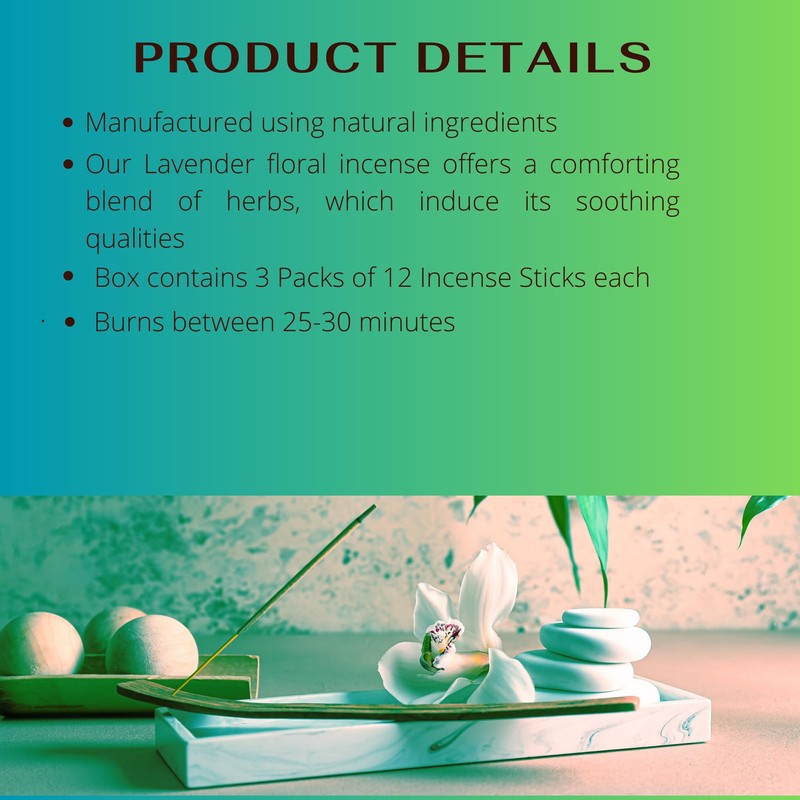 Original Satya Lavender Incense Sticks Pack of 3X 15G for