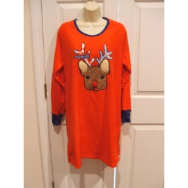 P J COUTOURE NWT $ 40 P J COUTOURE CHRISTMAS REINDEER SLEEP SHIRT SIZE junior  LARGE