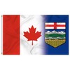 Canada Alberta Flag 3x5 Ft, Made of Glossy Fabric -Silk