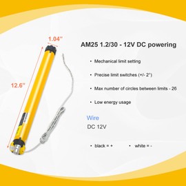 Sortfle 12V DC Hardwired RV Shade Motor Replacement RV Blind Motor,Window Shade Motor Build in Limit Switch and Adjust by Allen Wrench