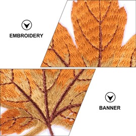 Healifty 12 pieces maple leaves patches iron on patches embroidered sewing on appliqué patch motif clothing hat sewing accessories for men women boys girls children yellow