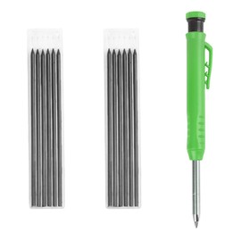 Tracer Pencil Refills, 10Pcs 2.8mm Deep Hole Pica Pencil Refill with 1 Green Builders Pencil, Carpenter Pencil Refills for Carpenters Builders Woodworking Building Construction