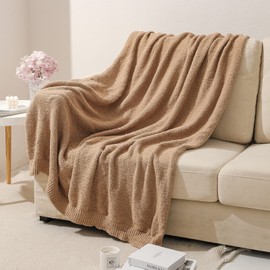 bearberry Super Soft Fluffy Throw Blanket Lightweight Cozy Warm Throw Blankets for Couch Bed Sofa All Season (Camel, 40”x50”)