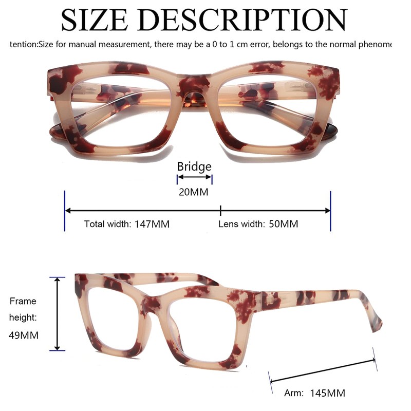 Hubeye 2 Pack Retro Oversized Blue Light Filter Glasses Square