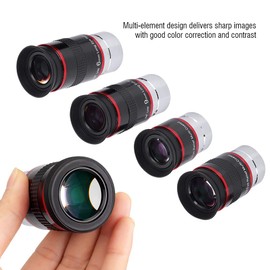 Eyepiece, 1.25 inch 68° Ultra Wide Angle FMC Eyepiece Kit with 6+9+15+20mm Accessories for Astro Telescope.