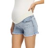 Foucome Maternity Jean Shorts Wide Elastic Band Maternity Shorts for