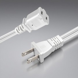 2 Prong White Extension Cord 15+ Feet Indoor Small Extension Cord Outdoor Waterproof Thin Long 16 Ft Power Extension Cord AC Male to Female Power Cord for Lamps TV Christmas Light, 18AWG, 1 Pack