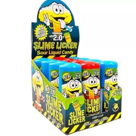 Slime licker Toxic Waste  2.0 Liquid Candys Blue Raspberry & Strawberry, Roller New Version 2 Fl Oz - 12 Per Box (8 Blue Razz, 4 Strawberry Snack Sour mango cotton
