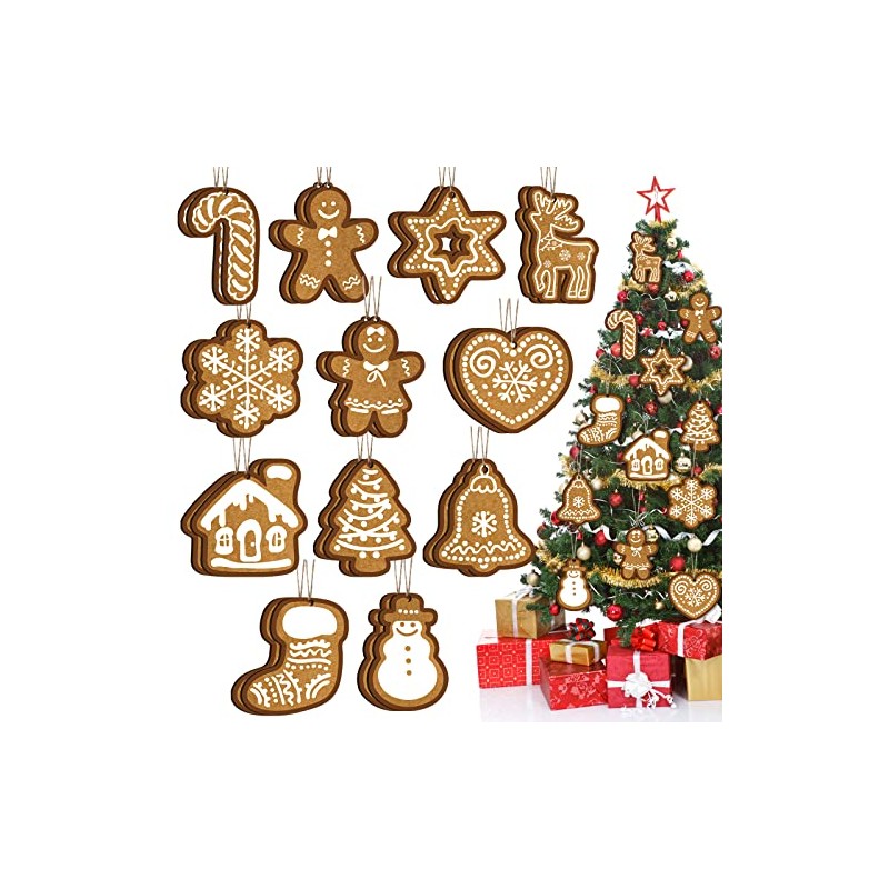 24 piezas de adornos rústicos para árbol de Navidad de