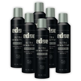 Edge Shaving Gel for Men, Ultra Sensitive with Colloidal Oatmeal, (6 Pack) - Shave Gel For Men That Moisturizes, Protects and Soothes To Help Reduce Skin Irritation