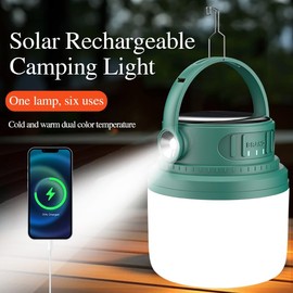 M.Y.Z. Wanderer Solar Rechargeable LED Camping Lantern, Portable Light with USB Charging,Multi-Purposes Camping Light for Emergency, Camping, Hiking and Power Outage(Green)