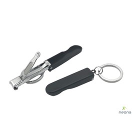NEONS Nail Clipper Small Ring Small Foldable Nail Clipper (Black)