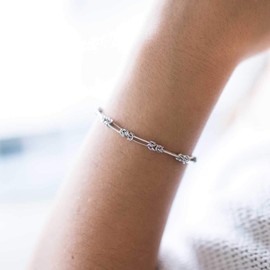 Materia Byzantine Chain Bracelet Women 925 Silver – Women's Bracelet Wide with Gift Box 17-23 cm #SA-65, Sterling Silver