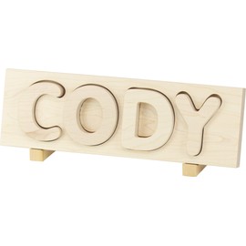 Name Puzzle, Natural - 4 Letters with Props - Made in USA