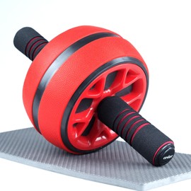 créer Abdominal Roller, Abroller with Knee Mat, Lightweight, Silent, Muscle Training Goods, Abs, Beginners, Advanced Users, Training Equipment, Upper Body Muscle Training, Home Training (Red)