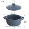 Jucoan 4 Pack Porcelain Ramekins with Lid, 8 oz Small