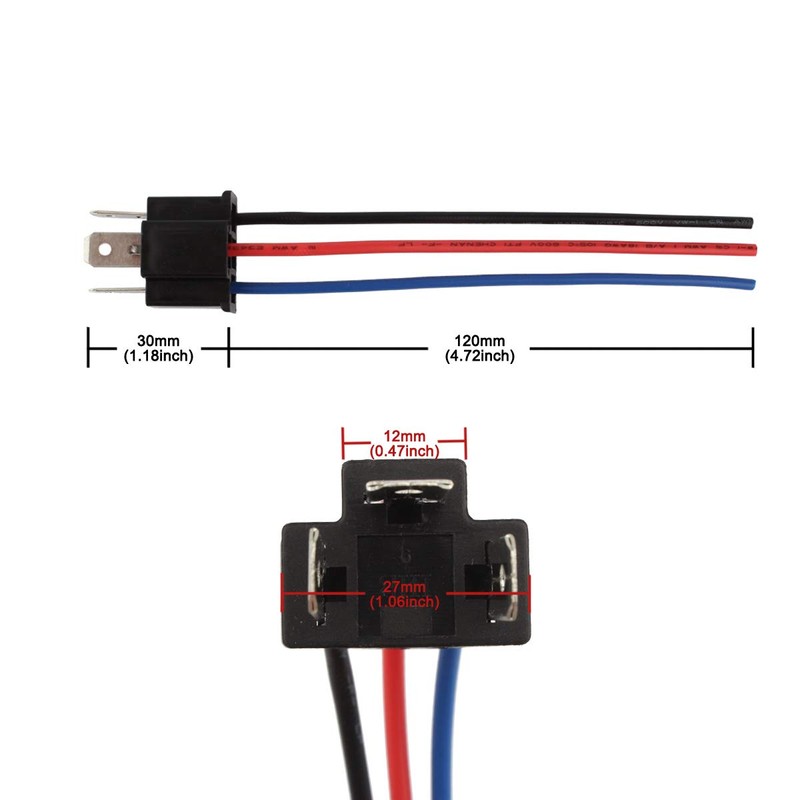 TOMALL H4 HB2 9003 Male Socket for LED Replacement Headlight