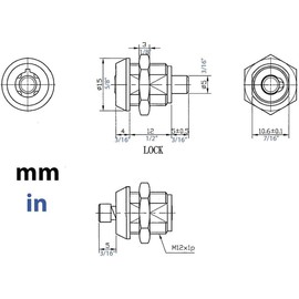 Miniature Tubular Push Lock, Chrome Finished, for TABcare Metal Enclosures (Lock w 2 Keys)