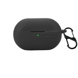 QWYJ Funda para SoundPEATS PearlClip Pro/CC Pro Case Carcasa Protectora de Silicona, para SoundPEATS PearlClip Pro/CC Pro Funda con Mosquetón Llavero Anti-perdida (Negro)
