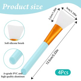 4pcs Silicone Face Mask Applicators,Soft and Flexible Face Mask Brush Applicator,Reusable Face Mask Spatula Brush for Mud,Clay,Charcoal