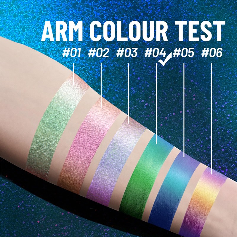 Liquid Chameleon Eyeshadow, Metallic Changing Liquid Eyeshadow, Long-Lasting & Waterproof