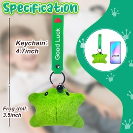 iofunfan Frog Keychain 3.5’’, Cute Green Frog Decor Bag Charms Car Keys Accessories Kawaii Funny Novelty Gifts for Mother’s Day Birthday Women
