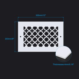 PATIKIL Air Vent Cover Grille for 9.5"x5.5" Duct Opening, Acrylic Glass Decorative Wall Ceiling Hole Cover Register with Screws for Home Ventilation Decor
