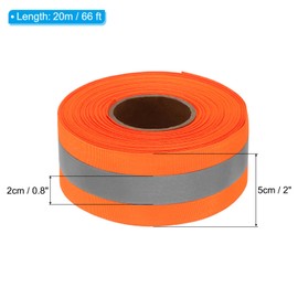 PATIKIL Reflective Tape Strip 5cm x 20M High Visibility Reflective Tape Sewing DIY Warning Safety Fabric Webbing Clothing Raincoat Orange