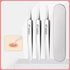 3PC Professional Pointed Ingrown Hair Splinter Tip Curve Tweezers Set
