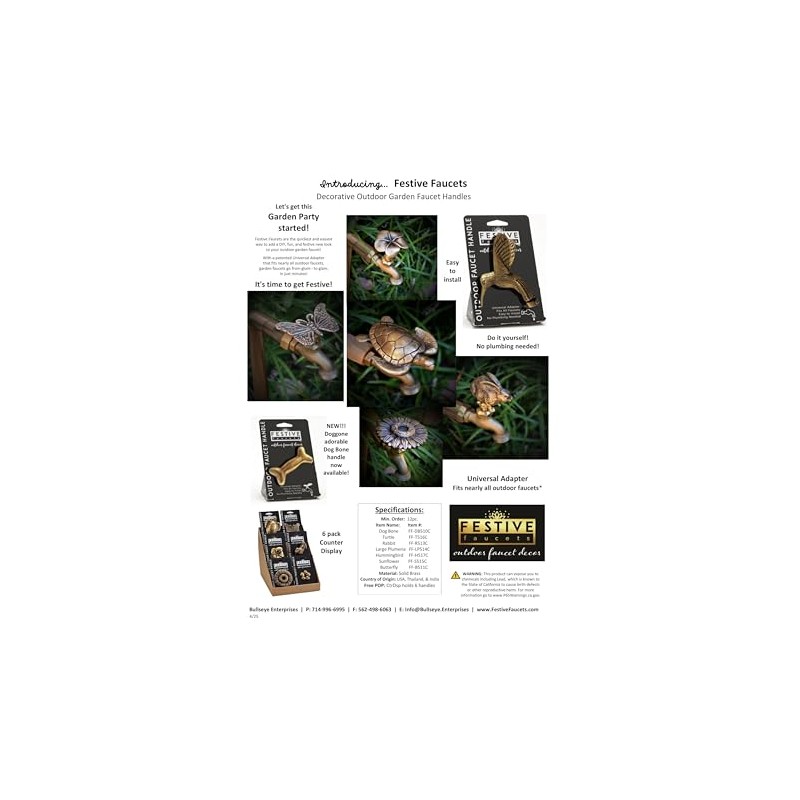 Dog Bone - Decorative Outdoor Faucet Handle with Universal Adapter,