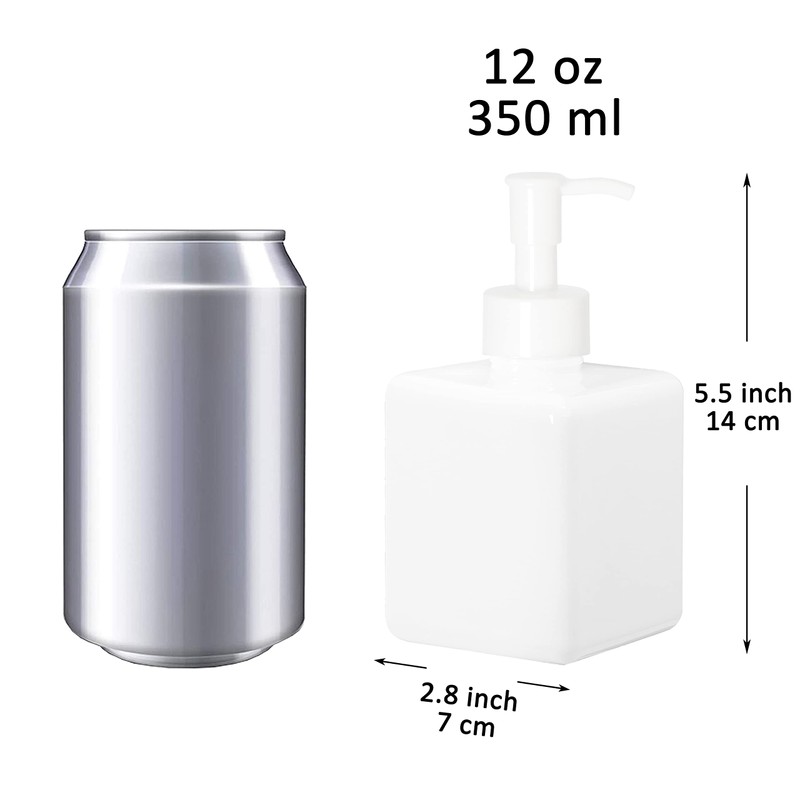 Youngever 6 Pcs Plastic Pump Bottles White Refillable Plastic Pump