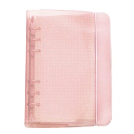 A6/ A5 6-Holes Colorful PP Cover Round Ring View Binder File Folder for Loose Leaf Sheet Protectors(Cameo Pink,A5 Combo)