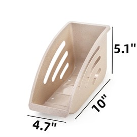 Pumtus 6 Pack Paper Plate Organizer, 10 Inch Vertical Dinner Plates Holder, Plastic Plate Drying Rack, Triangle Dish Display Stand, Cabinet Dish Drainer, Salad Dessert Plate Holder for Kitchen