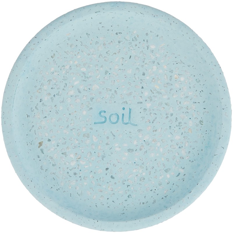 soil diatomaceous earth soap dish bath circle blue
