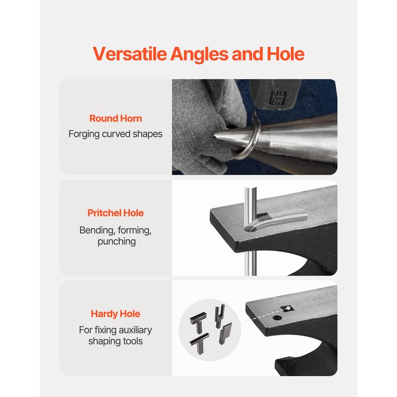 VEVOR Single Horn Anvil, 25lbs Cast Steel Anvil with Stable