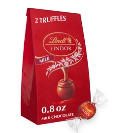 Lindt LINDOR Milk Chocolate Truffles, Milk Chocolate Candy with Smooth, Melting Truffle Center, 0.8 oz. Bag
