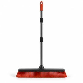 Rubber Broom for Pet Hair Removal with Washable Bristles and Metal Handle – Floor Cleaning Brush for Carpets, Tile and Hardwood Floors